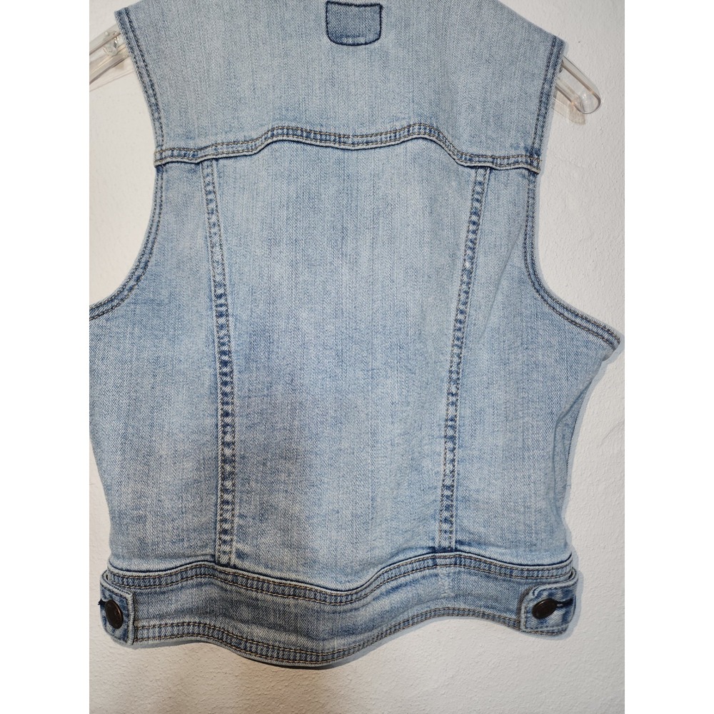 American Eagle Denim Vest Women S Light Wash Button Front vest - Picture 13 of 13